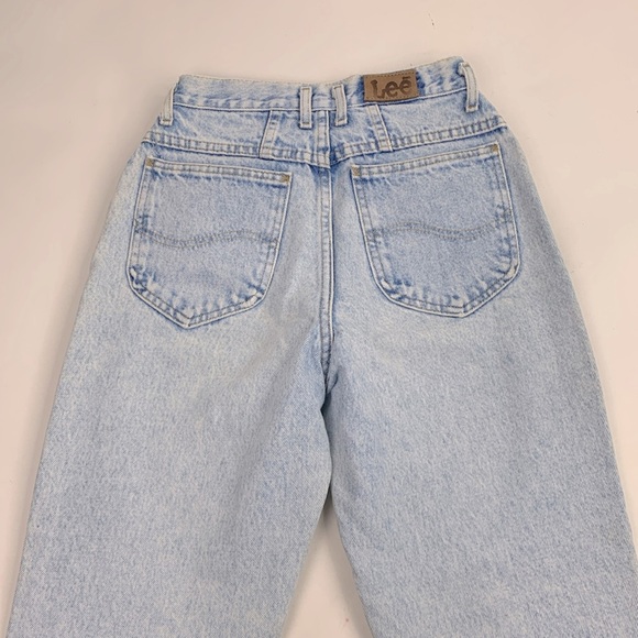 Vintage Lee Light wash denim tapered Jeans Size 7 medium Cotton Retro - Picture 3 of 16